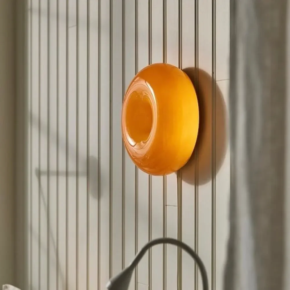 IKEA VARMBLIXT Donut Table/Wall LED Lamp - Orange - NEW